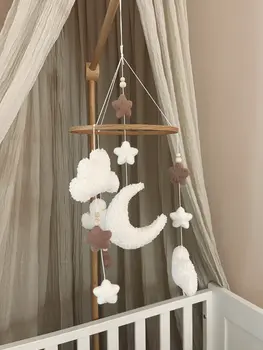 Handmade fluffy clouds baby mobile