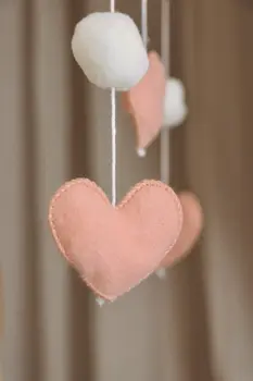 Handmade Little Hearts baby mobile