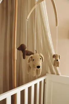 Handmade crochet dogs baby mobile