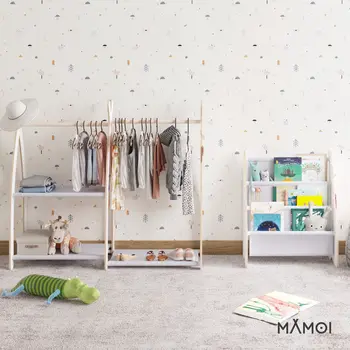 MAMOI® Bibliothèque meuble de rangement pour enfant, Petite bibliotheque murale, Etagere livre et meuble pour chambre de bebe, Bibliothèques montessori pour enfants