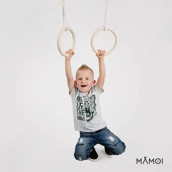 MAMOI® Trapeze bar baby swing, Indoor gymnastic rings, Monkey bars gorilla gym, Gymnastics pull up equipment for kids, Olympic rings and swings for calisthenics