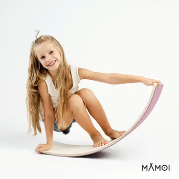 MAMOI® Planche equilibre pour enfant, Balance board, Planches d'équilibre, Jeu équilibre de proprioception en bois, Jeux motricité montessori 1 an 2/3 ans