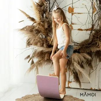 MAMOI® Planche equilibre pour enfant, Balance board, Planches d'équilibre, Jeu équilibre de proprioception en bois, Jeux motricité montessori 1 an 2/3 ans