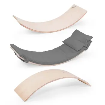 MAMOI® Balance Board für Kinder, Balance wippe, Balancieren und Gleichgewichtstrainer, Balanceboard, Balanceboards indoor, Balancierbrett, Wobble Board aus Holz, Balance-board mit matte ab 14