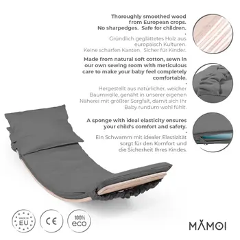 MAMOI® Planche equilibre pour enfant, Balance board, Planches d'équilibre, Jeu équilibre de proprioception en bois, Jeux motricité montessori 1 an 2/3 ans