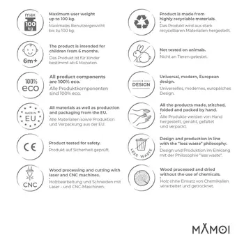 MAMOI® Planche equilibre pour enfant, Balance board, Planches d'équilibre, Jeu équilibre de proprioception en bois, Jeux motricité montessori 1 an 2/3 ans