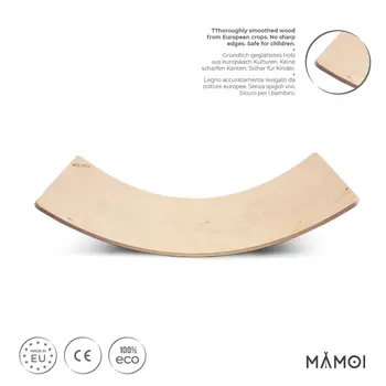 MAMOI® Balance Board für Kinder, Balance wippe, Balancieren und Gleichgewichtstrainer, Balanceboard, Balanceboards indoor, Balancierbrett, Wobble Board aus Holz, Balance-board mit matte ab 3
