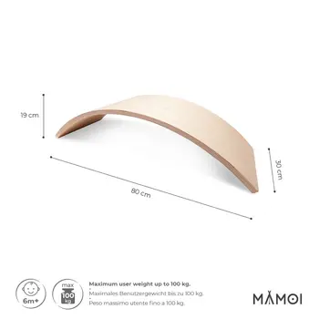 MAMOI® Balance Board für Kinder, Balance wippe, Balancieren und Gleichgewichtstrainer, Balanceboard, Balanceboards indoor, Balancierbrett, Wobble Board aus Holz, Balance-board mit matte ab 3