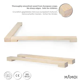 MAMOI® Gymnastics beam for kids (200 cm), Padded non-slip folding balance beam, Kids gym equipment at home, Gymnastic floor beams & bases for children