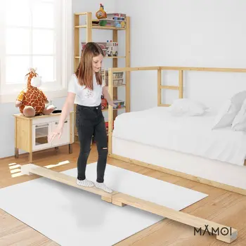 MAMOI® Gymnastics beam for kids (200 cm), Padded non-slip folding balance beam, Kids gym equipment at home, Gymnastic floor beams & bases for children