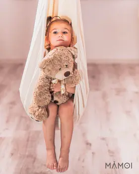 MAMOI® Cocon hamac pour enfant, Fauteuil suspendu pour bebe, Balançoire thérapeutique de coton, Balancoire sensorielle interieur, Jeu sensoriel autisme