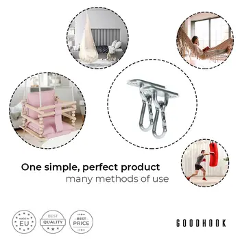 MAMOI® Ceiling hook, Heavy duty bracket, Attachment and hanging accessories for baby swing, swing chair and hammock, Ceiling mount and punch bag hooks