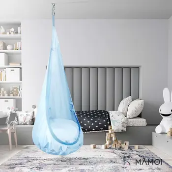 MAMOI® Cocon hamac pour enfant, Fauteuil suspendu pour bebe, Balançoire thérapeutique de coton, Balancoire sensorielle interieur, Jeu sensoriel autisme