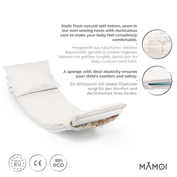MAMOI® Oreiller de Planche D`équilibre Beige | Tapis de Planche D'équilibre | Tapis de Balance Board | Matériau de la Planche D`équilibre | Coussin pour Balance Board | CE | 100% ECO | Made in EU