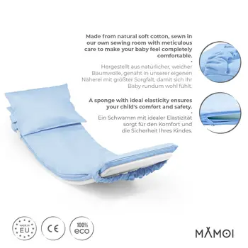 MAMOI® Oreiller de Planche D`équilibre Bleu | Tapis de Planche D'équilibre | Tapis de Balance Board | Matériau de la Planche D`équilibre | Coussin pour Balance Board | CE | 100% ECO | Made in EU