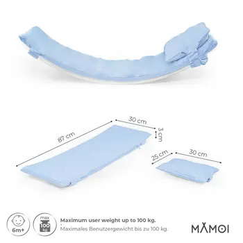 MAMOI® Oreiller de Planche D`équilibre Bleu | Tapis de Planche D'équilibre | Tapis de Balance Board | Matériau de la Planche D`équilibre | Coussin pour Balance Board | CE | 100% ECO | Made in EU