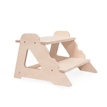 MAMOI® Tritthocker Kinder Holz | Tritthocker Kinder 2 Stufen | Holz Tritthocker Kinder | Tritthocker Zweistufig aus natürlichem Holz | Tritthocker Kind | 100% ECO | Made in EU