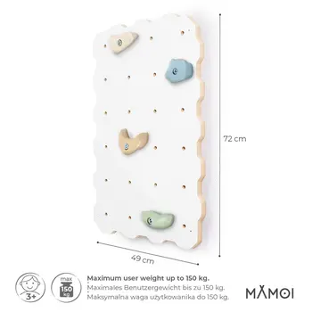 MAMOI® Climbing wall for kids, Wooden frame for toddlers, Play equipment with rock holds for toddler, Indoor baby and childrens frames montessori from age 3 years old