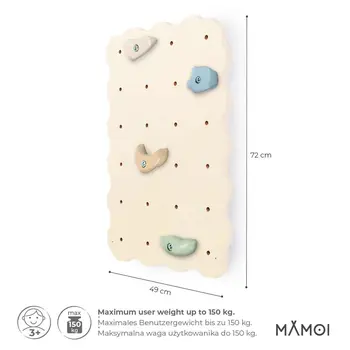 MAMOI® Mur escalade pour enfant, Module d'escalade interieur pour bebe, Mur descalade avec prises escalade, Planche escalade à partir de 3 ans