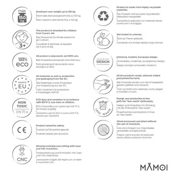 MAMOI® Mur escalade pour enfant, Module d'escalade interieur pour bebe, Mur descalade avec prises escalade, Planche escalade à partir de 3 ans