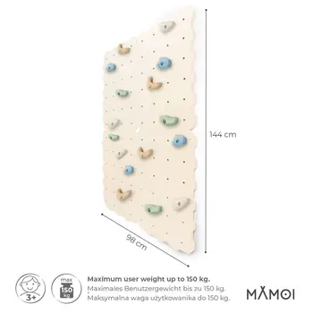 MAMOI® Climbing wall for kids, Wooden frame for toddlers, Play equipment with rock holds for toddler, Indoor baby and childrens frames montessori from age 3 years old