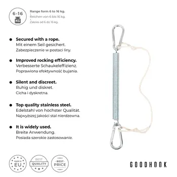 MAMOI® Baby cradle Spring with safety rope Spring cradle 6-16 kg Swing for sleeping Hanging chair swing spring | relaxed sleep | SAFETY ROPE UP TO 30kg!