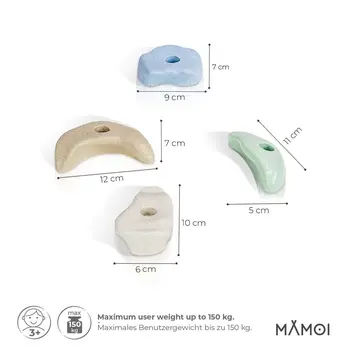MAMOI® Climbing wall holds for kids | Climbing stones | Climbing holds for kids | Kids Climbing Holds | Rock Climbing Holds | Climbing Wall Holds | Climbing Holds for Wall | Made in EU