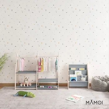 MAMOI® Kleiderstange Baby Kinderzimmer | Kinderkleiderstange 95x106x32cm | Kinder Kleiderständer Baby | Garderobenständer | Baby Garderobe | Kindergarderobe | 100% ECO | Made in EU