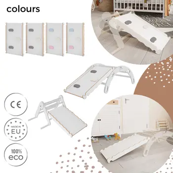 MAMOI® Wooden slide for climbing frame, Indoor baby gym accessories for kids, Small and big toddler slide for climbing triangle, Outdoor child's slides for garden, Childrens montessori toys