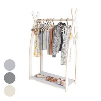 MAMOI® Kleiderstange Baby Kinderzimmer | Kinderkleiderstange 53x95x32cm | Kinder Kleiderständer Baby | Garderobenständer | Baby Garderobe | Kindergarderobe | 100% ECO | Made in EU