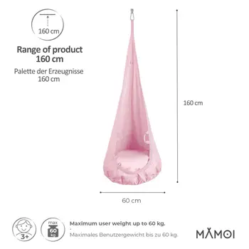 MAMOI® Cocon hamac pour enfant, Fauteuil suspendu pour bebe, Balançoire thérapeutique de coton, Balancoire sensorielle interieur, Jeu sensoriel autisme