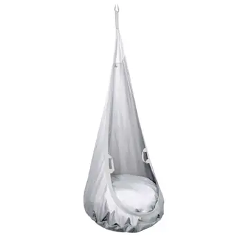 MAMOI® Swing hanging chair Light grey, Indoor hammock, Sensory swing seat for bedroom for kids, Child door swinging nest for autism, Garden egg swings for children