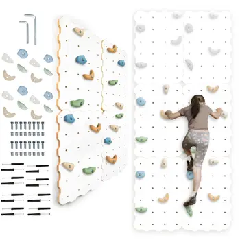 MAMOI® Climbing wall for kids, Wooden frame for toddlers, Play equipment with rock holds for toddler, Indoor baby and childrens frames montessori from age 3 years old