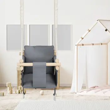 MAMOI® Balancoire interieur pour bebe et enfants, Siege balançoire en bois et en coton pour bébé, Balansoire pour enfant, Balancelle scandinave, Baby swing