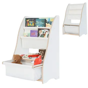 MAMOI® Bücherregal für Kinder, Book Shelf, Buchregal, Wandregal kinderregal, Kinderbücherregal, Bücherkiste für kinderzimmer, Bücherbank aus Holz, Kindermöbel für kleines Kind