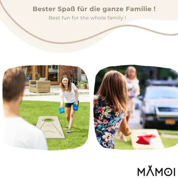 MAMOI® Cornhole PartyJeux d'extérieur Indoor, Jeu de plage | Jeu de lancer pour enfants et adultes Y compris les sacs de trous de sac.
