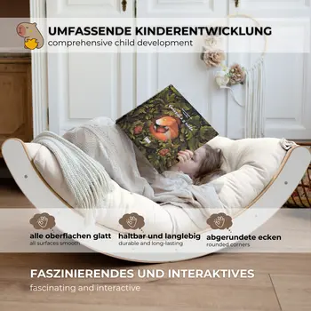 MAMOI® Klettergerüst  Indoor 3 in 1 SET. Montessori Kletterbogen mit Kissen, Indoor Spielplatz 1-3 Jahre und Rutsche für Kinder.
