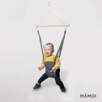 MAMOI® Baby bouncer Grey, Swing seat, Indoor rocking bouncy chair, Toddler jolly jumper rocker, Door frame swings, Jumpers and bouncers for babies from 6 months