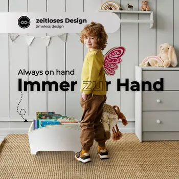 MAMOI® Etagère pour enfants, étagère à livres, étagère murale pour enfants, boîte à livres pour chambre d'enfant, étagère à livres pour enfants, banc à livres en bois, boîte à jeux blanche