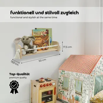 MAMOI® Bücherregal für kinder, Bücherkiste für kinderzimmer, Book shelf, Buchregal, Wandregal kinderregal, Kinderbücherregal, Bücherbank aus holz, Kindermöbel für kleines kind montessori
