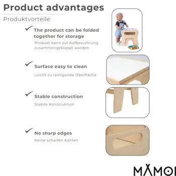 MAMOI® Stylish children's room furniture: children's table with chairs - desk seating group table chair set children - children's chair.