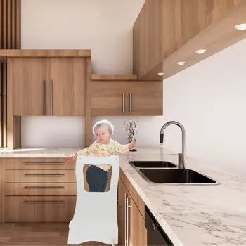 MAMOI® Tour d'apprentissage en bois, Learning Tower, Chaise d'apprentissage pour enfants, Tour de cuisine et aide de cuisine, Tour d'apprentissage, Chaise haute Tabouret marchepied à partir de 1 an à partir de 2/3 ans, Montessori