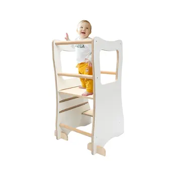 MAMOI® Tour d'apprentissage en bois, Learning Tower, Chaise d'apprentissage pour enfants, Tour de cuisine et aide de cuisine, Tour d'apprentissage, Chaise haute Tabouret marchepied à partir de 1 an à partir de 2/3 ans, Montessori