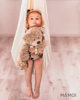 MAMOI® Cocon hamac pour enfant, Fauteuil suspendu pour bebe, Balançoire thérapeutique de coton, Balancoire sensorielle interieur, Jeu sensoriel autisme