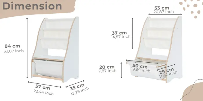MAMOI® étagère à livres pour enfants, étagère à livres, étagère murale, étagère à livres pour enfants, boîte à livres pour chambre d'enfant, banc à livres en bois, meubles pour petits enfants