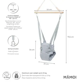 MAMOI® Türhopser baby ab 6 monate, Hopser baby jumper bouncer, Babyschaukel für türrahmen, Schaukel indoor, Türschaukel, Hüpfer, Kinderschaukel, Tür hopper, Babyhopser Swing