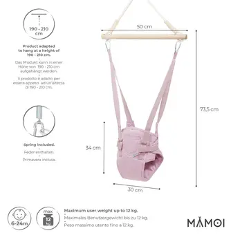 MAMOI® Türhopser baby ab 6 monate, Hopser baby jumper bouncer, Babyschaukel für türrahmen, Schaukel indoor, Türschaukel, Hüpfer, Kinderschaukel, Tür hopper, Babyhopser Swing