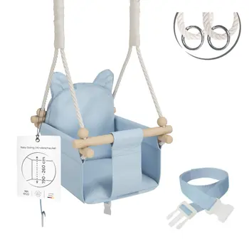 MAMOI® Babyschaukel, Baby schaukel Indoor Outdoor, Kinderschaukel aus Holz, Holzschaukel für Kinder, Schaukeln für türrahmen, Swing, Kleinkinderschaukel ab 1 jahr für Kinderzimmer
