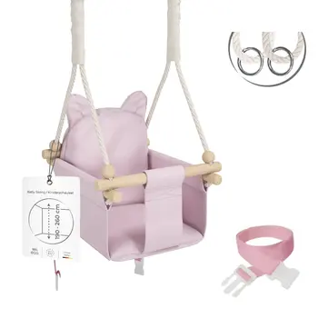MAMOI® Babyschaukel, Baby schaukel Indoor Outdoor, Kinderschaukel aus Holz, Holzschaukel für Kinder, Schaukeln für türrahmen, Swing, Kleinkinderschaukel ab 1 jahr für Kinderzimmer