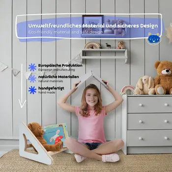 MAMOI® Bücherregal für kinderzimmer, Buchregal für Kinder, Book Shelf, Wandregal kinderregal, Kinderbücherregal, Bücherbank, Kindermöbel für kleines Kind